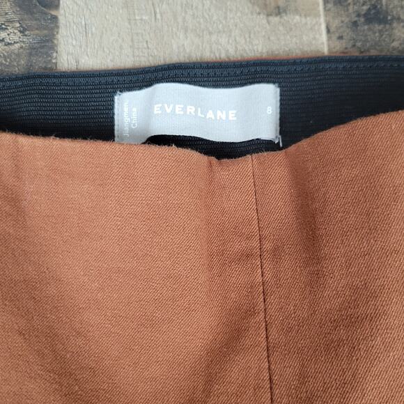 Everlane Womens 8 Brown The Work Cropped Ankle Pants Elastic Waistband Pull On‎ - Picture 2 of 12